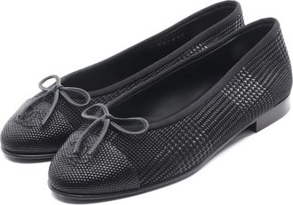 Chanel 1986-1988 cap-toe bow-detail ballet flats - Black