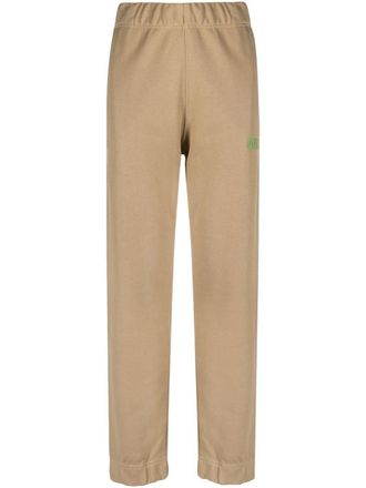 Ganni logo-embroidered track pants - Brown