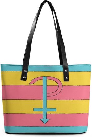 Generic Pansexual Pride Symbol And Flag Tote Bags for Women Cute Shoulder Purses Handbags