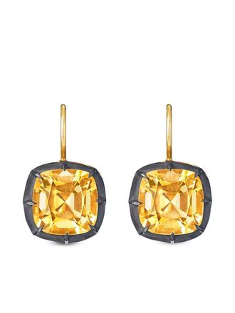 Fred Leighton Orecchini con pendente in oro 18kt, citrino e argento