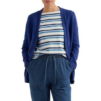 Seasalt Cornwall Riverboat Organic Cotton Cardigan in Knit Melange Bright Marine at Nordstrom, Size 14 Us