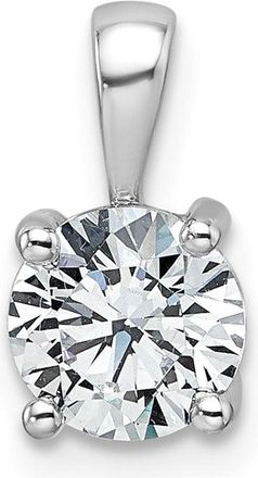 Diamond2Deal 14k White Gold 1 Ct Round Lab Grown Diamond Solitaire Pendant