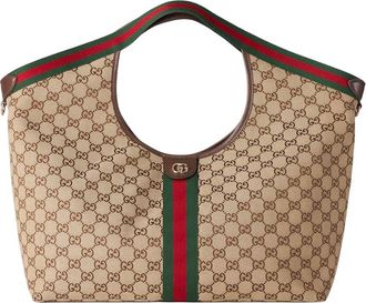 Gucci (WMNS) Gucci Giglio Large Tote Bag Beige Dark Brown 853971-FAFFP-2547