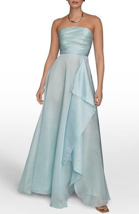 DKNY Strapless Ruched Bodice Gown in Sea Mist at Nordstrom, Size 12
