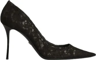 Dolce & Gabbana Schoenen, Dames, Zwart, 37 EU, Katoen, Lace pumps