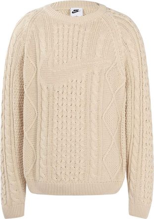Nike Solid Color Round Neck Knit Long Sleeves Wool Sweater Mens Yellow DQ5177-206