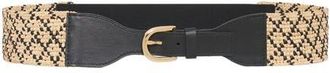 Gerard Darel Tyra Raffia Corset Belt in Black at Nordstrom, Size Medium
