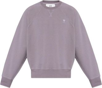 Ami Sweatshirt met logo - Heren - Sweatshirts - Paars - S - Katoen - Hoodies & sweatvesten