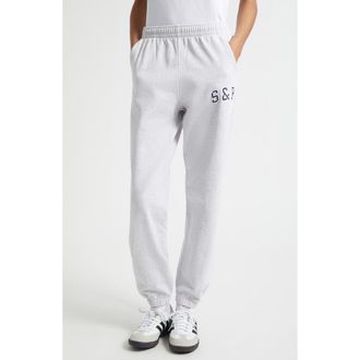 Sporty & Rich Ivy Cotton Fleece Sweatpants in Heather Gray at Nordstrom, Size X-Large