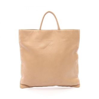 Loewe Beige Leather Handbag Tote Bag (Pre-Owned)