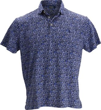 Ralph Lauren Polo Ralph Lauren Custom Slim Polo Shirt met bloemenprint in blauw katoen