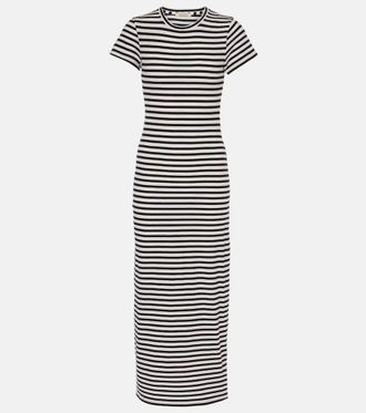 Nili Lotan Striped cotton jersey maxi dress