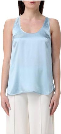Pinko Pinko, Tops, Dames, Blauw, S, Zijden Cami Top