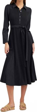 Current Air Collared Midi Dress In Black