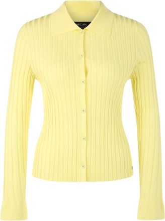 Marc Cain Ripp-Cardigan van viscose-stretch - Dames - Vesten - Geel - M - Truien & Vesten