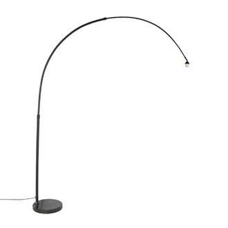 QAZQA Qazqa L&aacute;mpara De Arco Moderna Negra Con Base De M&aacute;rmol - Xxl Acero /m&aacute;rmol Alargada Adecuado Para Led Max. 1 X 60 Watt