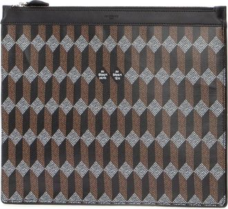 Au D&eacute;part Jacquard-Woven Geometric Card Case - Black