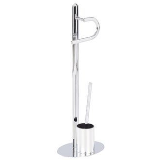 Beliani Beliani - Soporte De Papel Higi&eacute;nico De Metal Plateado Recubrimiento En Polvo Portarrollos Escobillero Accesorio De Ba&ntilde;o Moderno Sarto