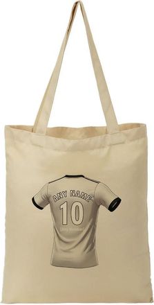 Unigift Personalised Gift - Derbyshire Fan Tote Shopping Bag (Black and White Football Jersey Design) Custom Name - East Midlands DE24 Club