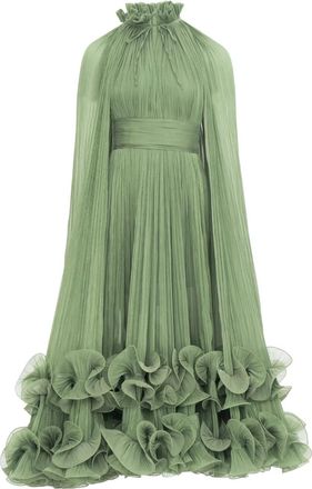 Ana Radu Abito stile mantella con ruches - Verde