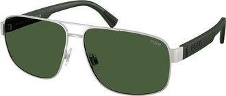 Polo Ralph Lauren PH3165 931671 Mens Sunglasses Silver Size 61