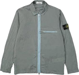 Stone Island Compass Patch Zip Up Jacket Sky Blue 781510919-V0041
