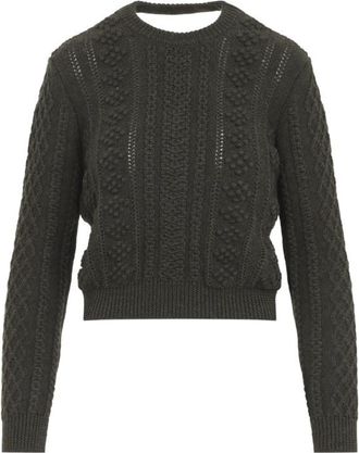 Jil Sander Green Knitted Crew Neck Sweater