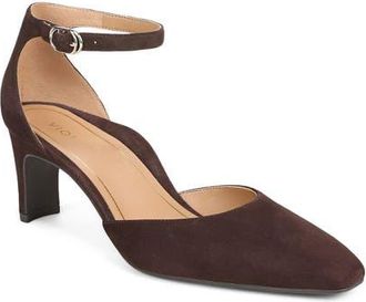 Vionic Scarlett Ankle Strap Pump in Cafe Noir Suede at Nordstrom, Size 6.5