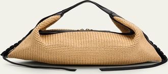 3.1 Phillip Lim Luna Leather-Trim Raffia Shoulder Bag