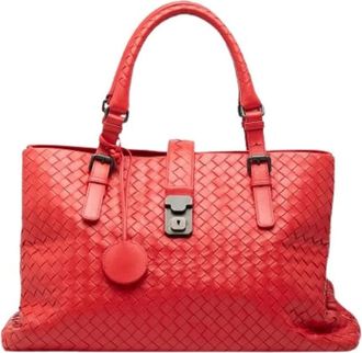 Bottega Veneta Pre-owned Handbags, female, Red, Size: ONE SIZE Pre-owned The Medium Roma
