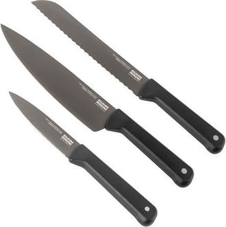 Kuhn Rikon ICED 3 Piece Knife Set, Paring, Chef, Bread, Ice Hardened German Stainless Blade in Black at Nordstrom