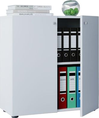 ebuy24 Armario De Oficina Vcm Con 2 Compartimentos Armario De Archivo Moderno Con Puertas Giratorias Dimensiones Aprox. An. 70 X Al. 74 X T. 40 Cm - Lona 2 C