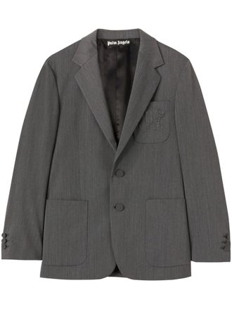 Palm Angels Blazer con ricamo - Grigio