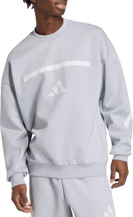 adidas Z.N.E. Oversize Sweatshirt in Halo Silver// at Nordstrom, Size Xx-Large R