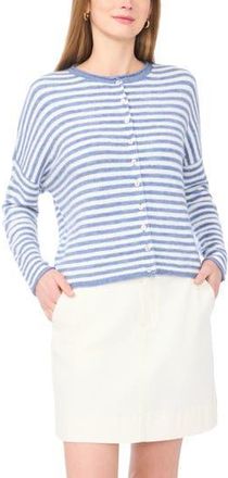 Vince Camuto Stripe Cotton Cardigan in Denim Heather at Nordstrom Rack, Size X-Large