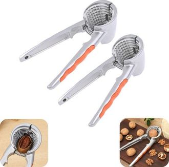 OEM 2 Piezas De Cascanueces, Pinza Multitama&ntilde;o, Pinza Para Avellanas, Antideslizante, Apto Para Nueces, Almendras Y Frutos Secos (naranja, 1866 Cm)