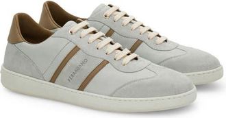 Ferragamo Achille 1 Low Top Sneaker in Stone Blue Stone Blue Safari at Nordstrom, Size 10.5