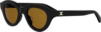 Celine Triomphe Mini Zonnebril - Dames - Zonnebrillen - Zwart - 47 MM - Accessoires