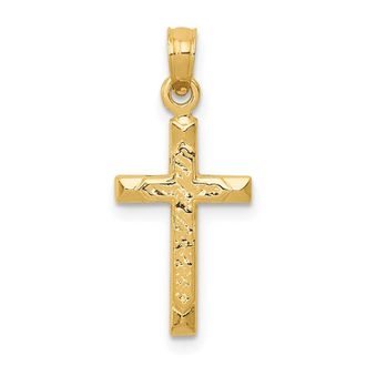 Diamond2Deal 14k Yellow Gold Cross Pendant