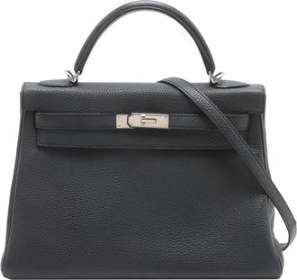 Hermès Borsa a tracolla Kelly II Retourne 32 in pelle Clemence 2014 - Grigio