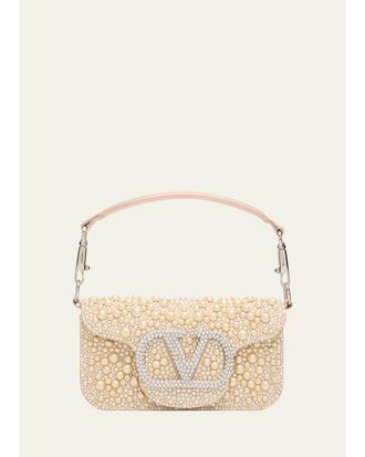 Valentino Garavani Loco Pearly Satin Shoulder Bag