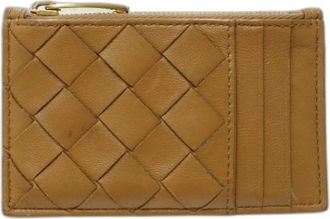 Bottega Veneta Tweedehands leren portemonnees - unisex - Vintage Accessoires - Bruin - ONE Size - Leer - Vintage
