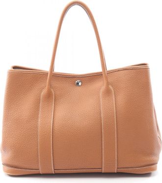 Herm&egrave;s Brown Gold Negonda Leather Leather Handbag Tote Bag (Pre-Owned)