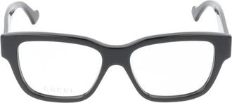Gucci Zwart Transparante Bril Gg 1428O Stijl - Heren - Brillen - Zwart - 55 MM - Accessoires