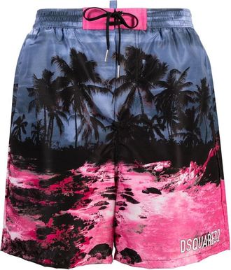 Dsquared2 tropical-print swim shorts - men - Polyester - 50 - Blue