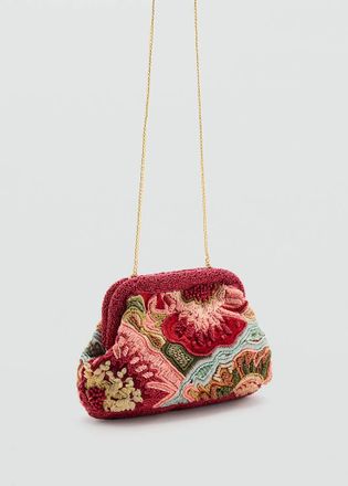 Mango Borsa pochette perline multicolore rosso - Donna - Taglia unica - MANGO