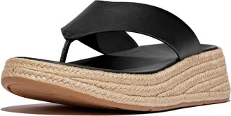 FitFlop Fitflop F-Mode Teenpost Leren Heren Klompen Zwart