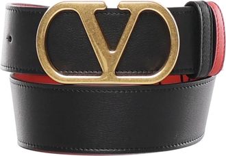 Valentino Garavani Reversible VLogo Belt - Dames - Riemen - Zwart - 75 CM - Leer - Accessoires