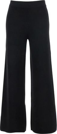 P.A.R.O.S.H. High Elastic Waist Wide Broeken - Dames - Wijde Broeken - Zwart - S - Wol - Broeken
