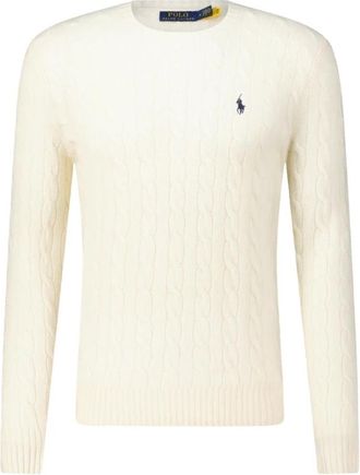 Polo Ralph Lauren Ronde hals gebreid - Heren - Ronde hals truien - Wit - L - Wol - Truien & Vesten